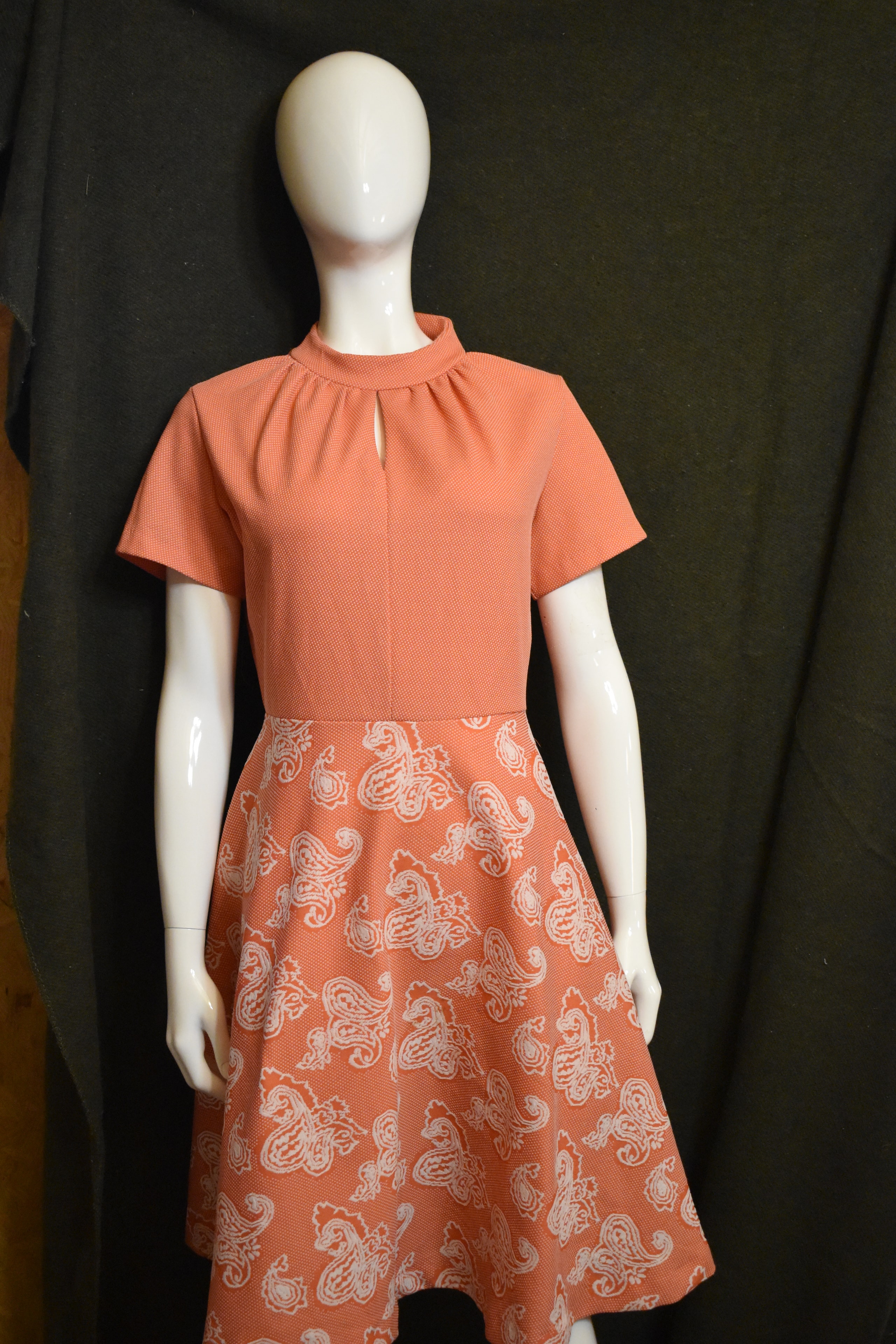 Montgomery Ward Coral Floral Day Dress