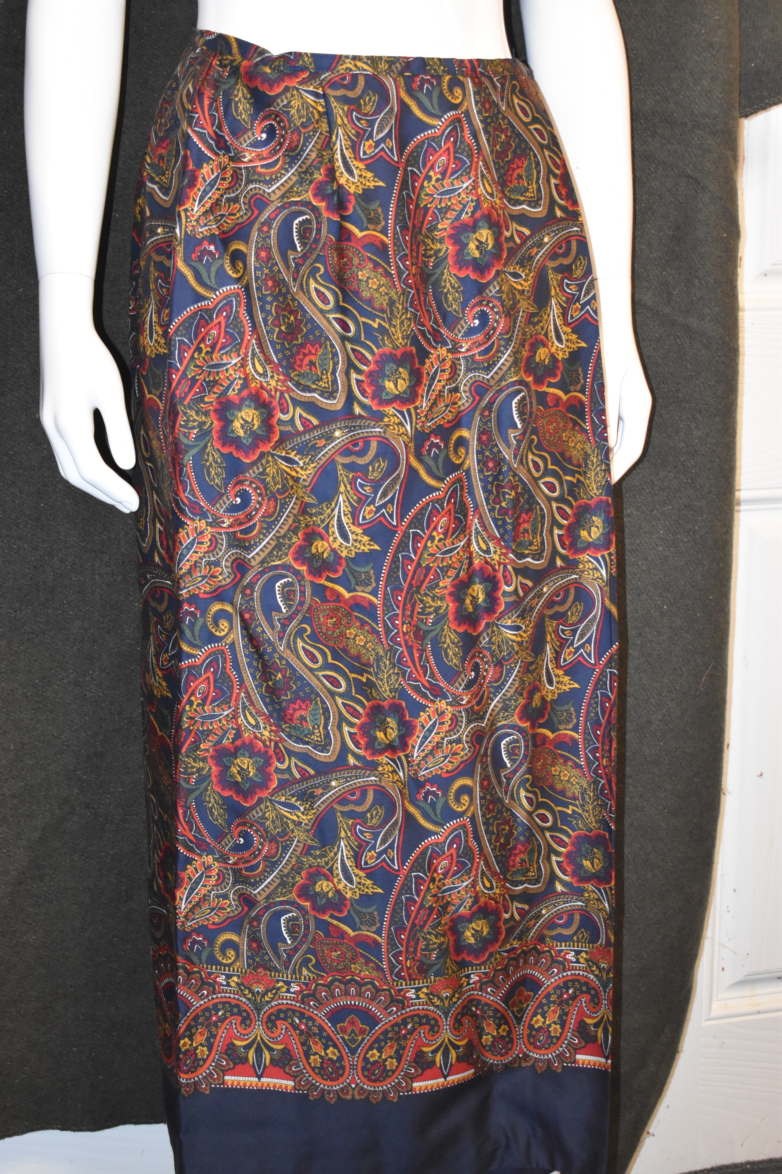 Talbots Jewel-Tone Paisley Skirt
