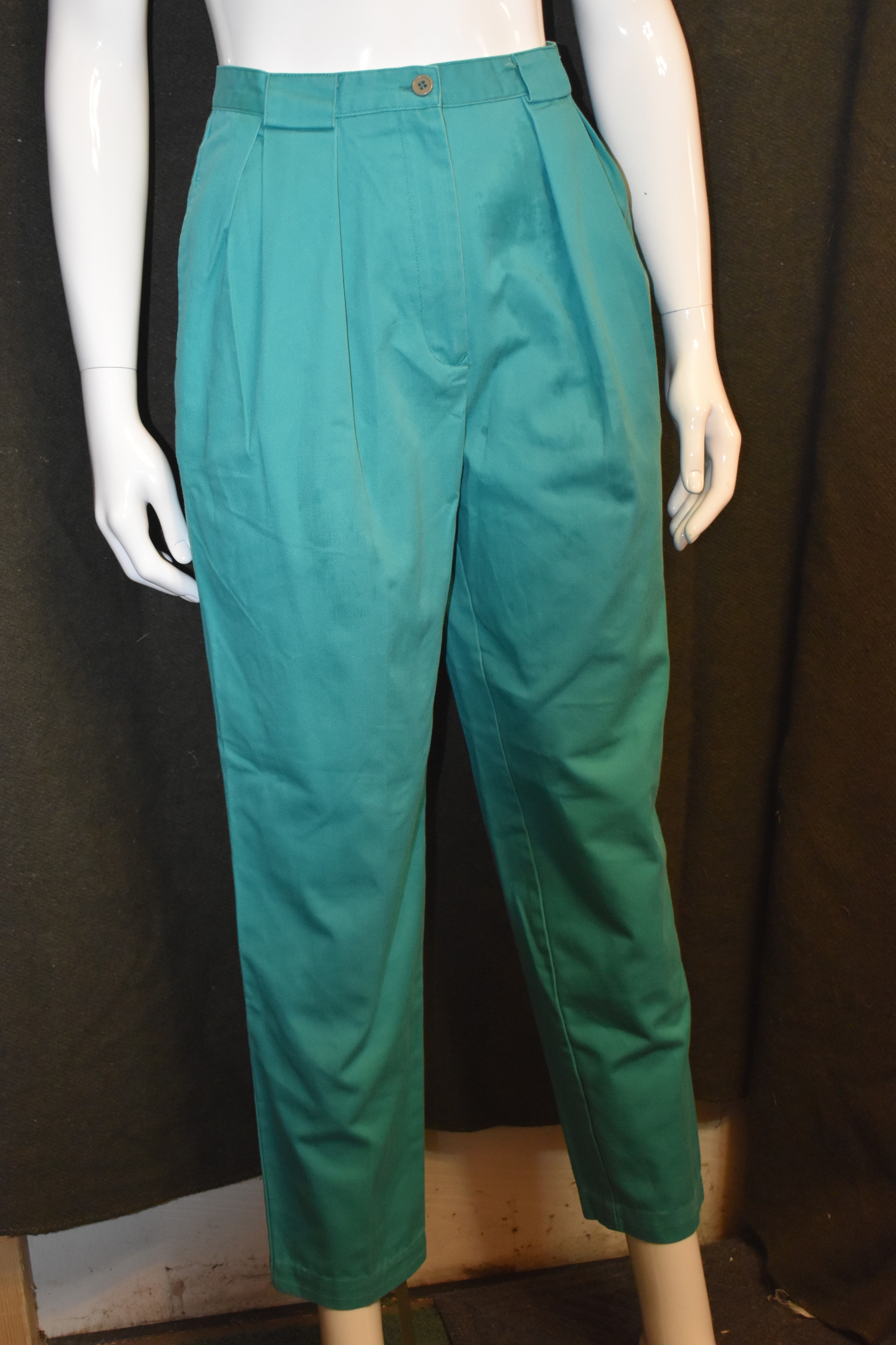 Teal High-Waisted Trousers, 1980s