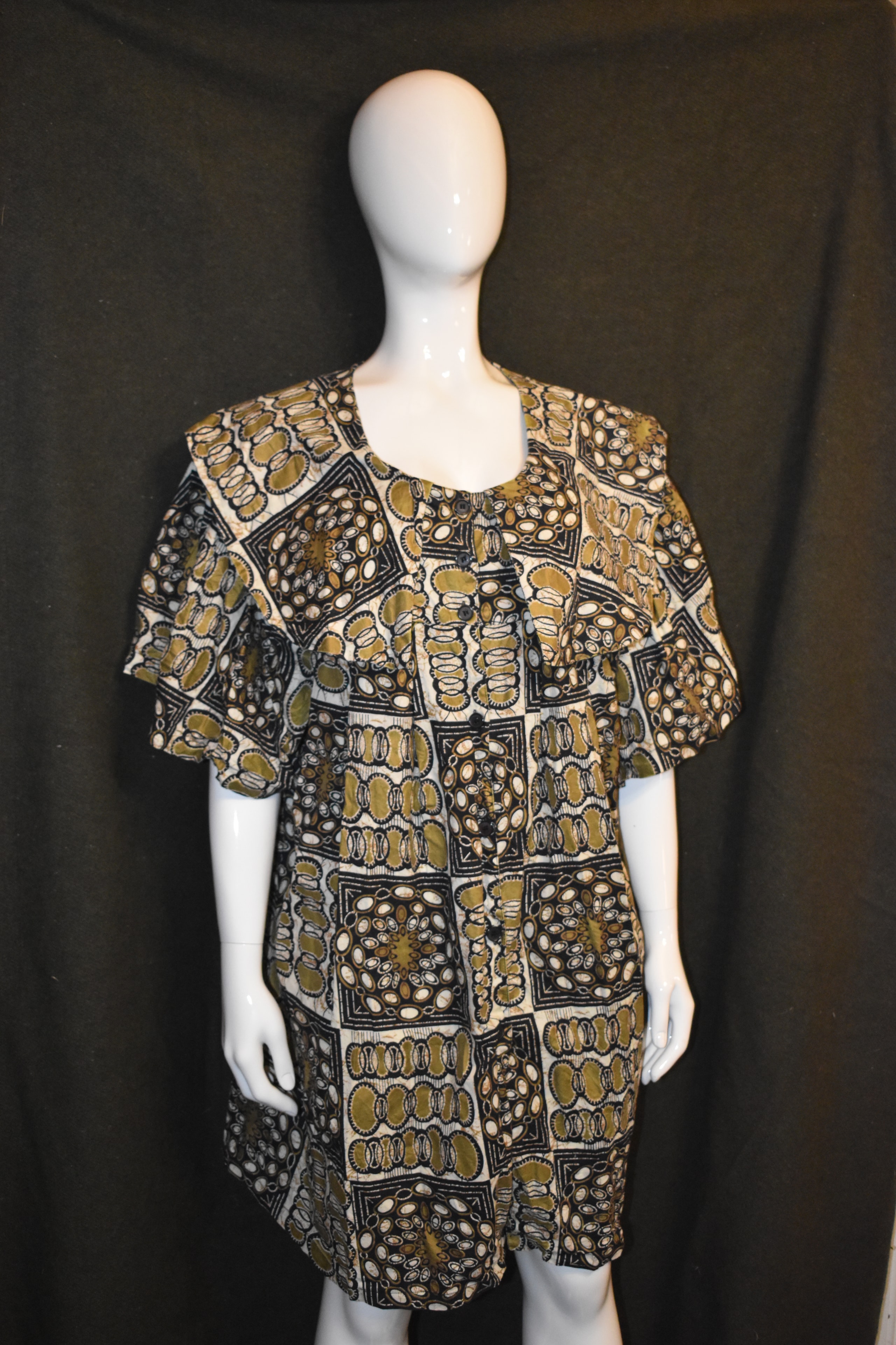 Geometric Patterned Dress — "The African Village"